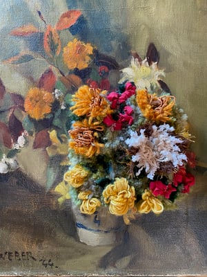 Image of altered perspective painting - fall blooms