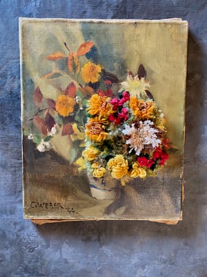 Image of altered perspective painting - fall blooms