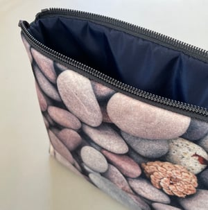 Image of Raasay pebbles, LARGE travel bag, make-up, toiletries zipper pouch