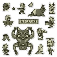 Image 1 of Beetlejuice GB (Monochrome) Sticker/Magnet Sets (15 Pieces)