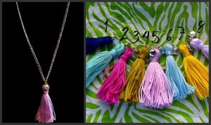 Image of French Tassel Charm Necklace