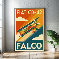 Image 1 of FIAT CR-42 FALCO – stampa Art Déco aeronautica anni ’30/40'