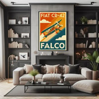 Image 6 of FIAT CR-42 FALCO – stampa Art Déco aeronautica anni ’30/40'
