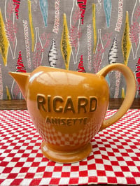 Image 1 of  French Ricard Anisette Carafe, 1960's Bistro Ceramic Pitcher