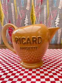 Image 2 of  French Ricard Anisette Carafe, 1960's Bistro Ceramic Pitcher