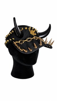 Image 1 of Black Horn Visor - Gold