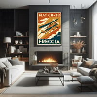 Image 3 of FIAT CR-32 FRECCIA – stampa Art Déco aeronautica anni ’30/40'
