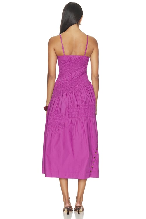 Image of 3-Vestido midi Lyra magenta