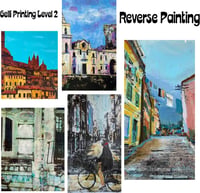 Gelli Printing Level 2 - Reverse Painting workshop at The Makery