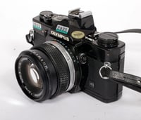 Image 3 of Olympus BLACK OM-1 35mm film SLR camera with 50mm F1.8 lens #2935 (NO METER)
