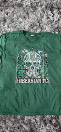 Image 2 of Hibs, Hibernian, Mexican Calavera Inspired, Football/Ultras T-Shirts.