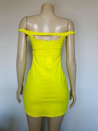 Image 2 of Handmade Yellow Off-Shoulder Bodycon Dress