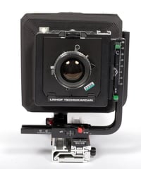 Image 2 of Linhof Technikardan 4X5 camera + 150mm + 250mm lenses film holders NEW BELLOWS #2936