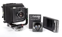 Image 1 of Linhof Technikardan 4X5 camera + 150mm + 250mm lenses film holders NEW BELLOWS #2936