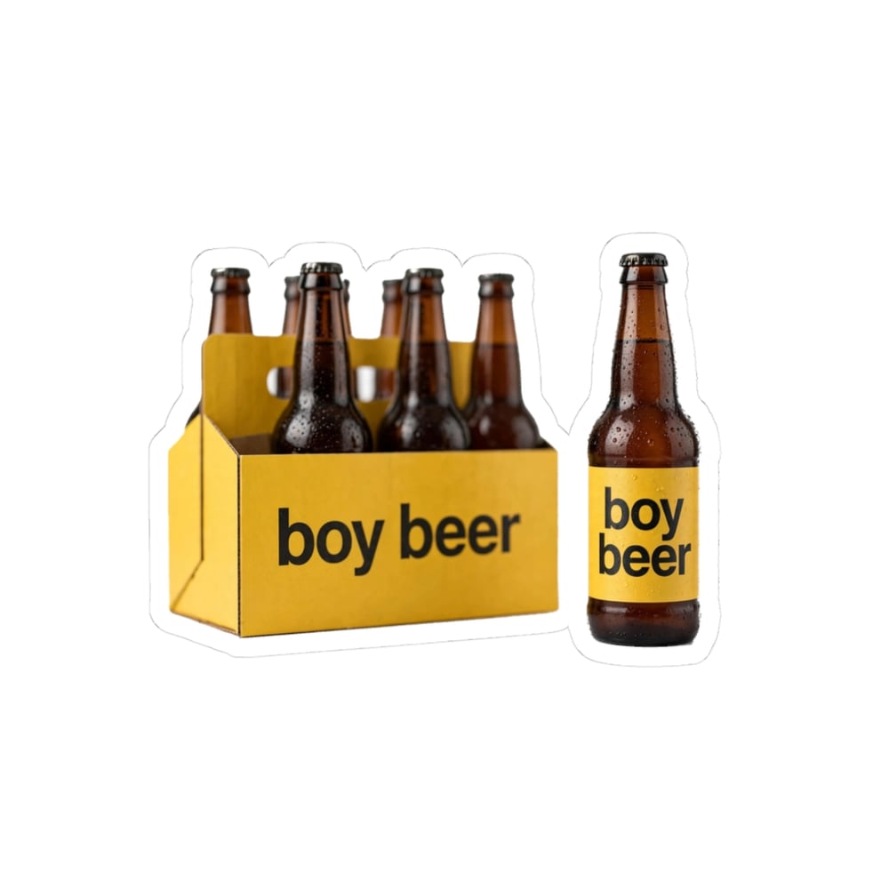 Image of Sticker — 'boy beer' 6-Pack Kiss-Cut Vinyl Sticker