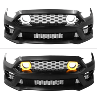 Image 2 of 2015–2017 Ford Mustang Mach 1 Style Front Bumper Conversion Kit with LED DRLs