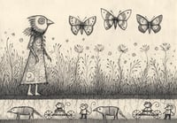 'Bird Garden' Original Drawing