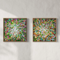Image 1 of 'Blooms 43', diptych - 43x43cm each, FRAMED