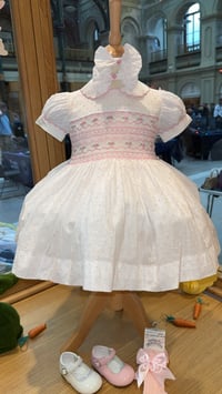 pink Swiss dot smock