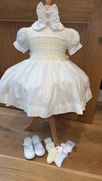 Image 1 of lemon Swiss dot smock