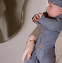 Image 4 of Organic Cotton Knit Set & Hat – Grey