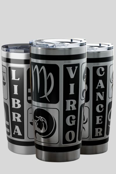 Image of 12 Zodiac Sign Stainless Steel Tumblers