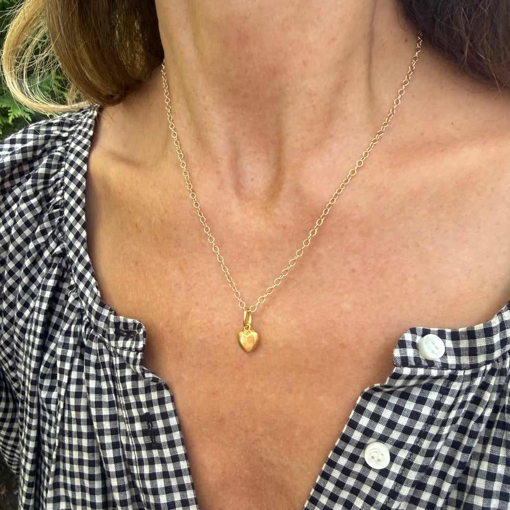 Image of 22K Solid Gold Heart on 18" Chain with Toggle