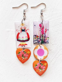Image 1 of ‘the orange garden’ – silver dutch folk earring dangles