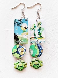 Image 1 of ‘green garden’ – silver dutch folk earring dangles