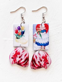 Image 1 of ‘tulips’ – silver dutch folk earring dangles