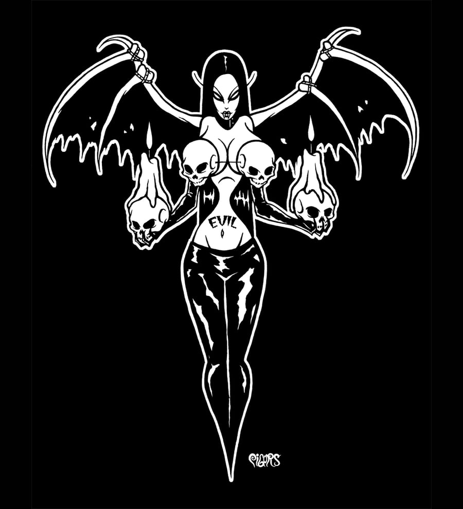 Image of preorder EVIL GHOUL woman’s Fitted  SHIRT  - ships AUG 28th 