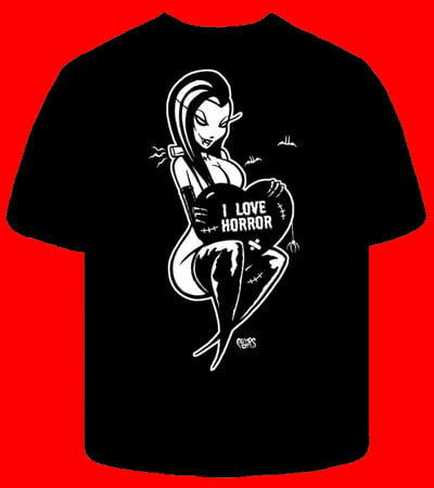 Image of  Preorder I LOVE HORROR Mens shirt  -  ships AUG 27th 