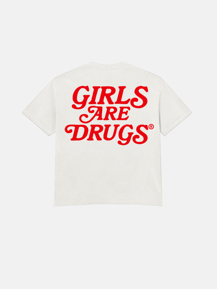 Image of GIRLS ARE DRUGS® TEE - WHITE / RED