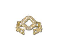 Charmed Clover Adjustable Ring 