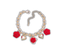 Crimson Rose Charm Bracelet