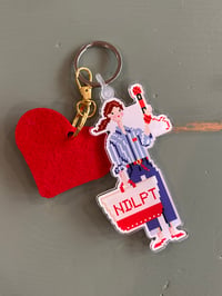 Image 1 of Needlepoint Girl Keychain