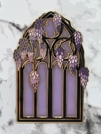 Image 1 of Dark Wisteria Window Enamel Pin