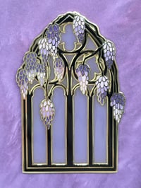 Image 2 of Dark Wisteria Window Enamel Pin
