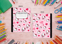 Pink Hearts Hello Kitty Composition Notebook