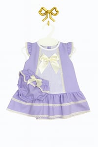 Purple bow dress with knickers