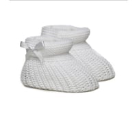 Image 1 of Side bow knitted booties 