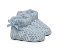 Image 2 of Side bow knitted booties 