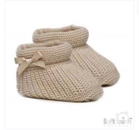 Image 4 of Side bow knitted booties 