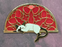 Image 1 of Siamese Cat Cathedral Enamel Pin 