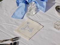 Image 1 of Flying Horse Hand Embroidered Hemstitch Cocktail Napkin