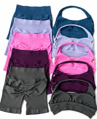Image 1 of High Waisted Shorts with Sports Bra Set