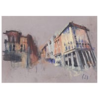 Image 1 of Looking Up Saint Vincent Street From West Regent Street  - Soft pastels and Charco...