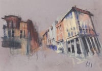 Image 2 of Looking Up Saint Vincent Street From West Regent Street  - Soft pastels and Charco...