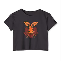 Image 2 of Bonfire Festival Crop Top — 'Fire' Graphic Women's Festival Tee