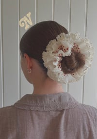 Image 1 of Spotty Dotty in Cream Scrunchie 